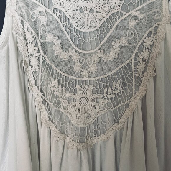 Indigo Thread Co White Embroidered Boho Tunic Tank XS - Picture 4 of 6